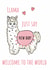 Cute New Baby Girl Card – Llama Just Say Welcome to the World created by Calina Ho