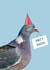 Funny Birthday Card - Party Pigeon created by Robyn May Henry