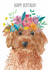 Cavapoo dog birthday card created by Pippa & Paper