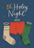 Funny Christmas Card - Oh Holey Night - Socks And Underwear created by Sydney Jo Designs