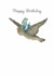 Cute Birthday Card - Little Grey Rabbit - Bird created by Hype Cards
