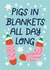 Cute Christmas Card - Pigs In Blankets created by Christine Cuddihy Illustration