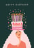 Pretty Birthday Card - Cake Hat created by Sad Girl Illustration