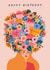 Pretty Birthday Card - For Her - Flower Hat created by Sad Girl Illustration