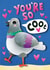 Cute Anniversary/Valentine's Day Card - Pigeon - Pun created by Mossy Rock Designs