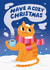 Cute Cat in Scarf Christmas Card - Cozy - Snow created by Stormy Knight