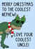 Cute Christmas Card - For Nephew - Coolest Uncle - Dinosaur created by OhJaye