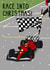 Punny Christmas Card - Race In To Christmas - Racing Car created by OhJaye