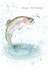 Classic Birthday Card - Jumping Trout - Fish created by Paper Shed Design