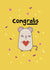 Cute congrats card with pun on rats, illustration with confetti and a heart created by Pomelo Illustrations