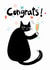 Cute Congratulations Card - Black Cat - Cheers created by StudiOllie