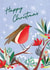 Classic Christmas Card - Happy Christmas - Festive Robin created by Laura Darrington Design Ltd.