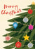 Classic Christmas Card - Christmas Tree - Baubles created by Laura Darrington Design Ltd.