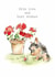 Cute Birthday/Just Because Card - Yorkie Terrier Puppy - Flowers created by Paper Shed Design