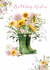 Traditional Birthday Card - For Her - Sunflowers  Wellie Boots created by Nigel Quiney