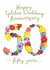 Pretty Golden Wedding Anniversary card - Flowers - Fifty Years created by Amy Turner