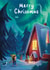 Cute Christmas Card - Cosy Winter Cabin - Dog created by Sophie Kent Illustration
