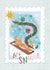 Cute Christmas Card - Stamp - Dog - Let It Snow created by Anna Cheng Design & Print