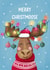 Cute Christmas Card - Moose Pun - Merry Christmoose created by Silky Rose Design