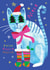 Cute Christmas Card - For Niece - Feline Extra Festive! - Cat created by Bow & Bell