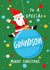 Cute Christmas Card - For A Special Grandson - Santa Swinging On A Bauble created by Nicola Watson