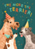 Cute Dog Birthday Card - The More the Terrier Card - Dog Lover Birthday Card created by Emily Nash Illustration