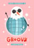 Funny Groovy Christmas Card - Snowman Disco Ball - Strictly created by Joanne Hawker