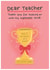 Funny Thank You Card - For Teacher - Award created by Blue Kiwi Design