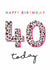 Classic Birthday Card - 40th - Heart Leopard Print created by Michelle Fiedler Design