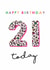 Classic Birthday Card - 21st - Heart Leopard Print created by Michelle Fiedler Design