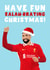 Fun Christmas Card - Mo Salah - Liverpool - LFC created by Pink Peach Cards