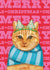 Cute Christmas Card – Ginger Tabby Cat created by badgerbee design