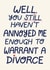 Funny Anniversary Card - Annoyed Me Enough To Warrant A Divorce created by Christine Cuddihy Illustration