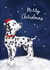 Cute Christmas Card - Dalmatian - Dog created by Debbie Daley Illustrations