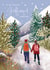 Classic Christmas Card - For Girlfriend - Snowy Hike created by Debbie Daley Illustrations