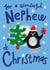Cute Christmas Card - Wonderful Nephew - Penguin created by @AimeeStevens.Design