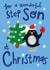 Cute Christmas Card - Step Son - Penguin created by @AimeeStevens.Design
