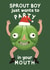 Funny Christmas Card - Brussel Sprout Boy created by Kattypoos
