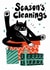 Funny Christmas Card - Season's Cleanings - Cat created by StudiOllie