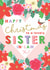 Pretty Christmas Card - Lovely Sister In Law - Floral Heart Design created by Michelle Fiedler Design