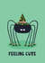 Cute Halloween Card - Feeling Cute - Spider Illustration created by Lucy Maggie Designs