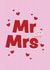Mr and Mrs Cute Wedding Card for Couples with red hearts created by at SUMAIA'S