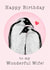 Cute Birthday Card - For Wife - Penguins created by Beth Higgins Art