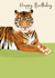 Birthday - Tiger - Modern - Arty created by Beverley Edge Illustrations