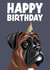 Cute Black and Brown Boxer Dog Birthday Card created by Hello Sausage