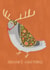 Cute Christmas Card - Pigeon In Antlers created by Sunpatch Society