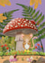 Whimsical mushroom and mouse card for the young at heart or nature lovers. created by Sharonflemingart