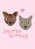 Cute Anniversary/Valentine's Day Card - Smitten Kittens - Cats created by Louisa Taylor