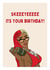 Skeeyee Birthday Card - Sexy Red Birthday Card for Her - Funny Hood Baddie Card created by Happy Cacti