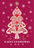 Classic Christmas Card - Scandinavian Folk Art Christmas Tree - Snowflakes created by Nina Raby - Jones